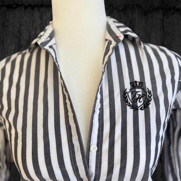 Tommy Hilfiger black and white striped button-up - Picture 2 of 3